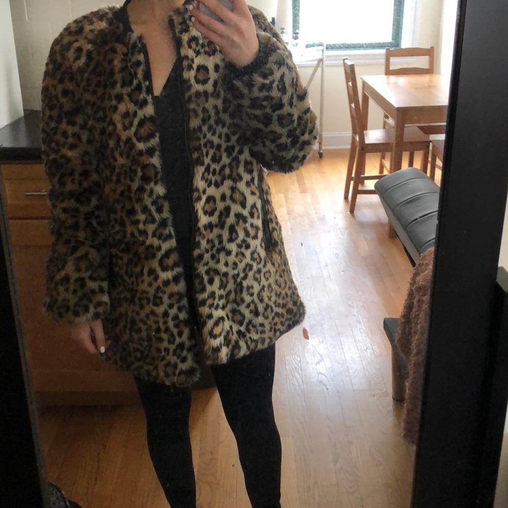 Forever 21 animal print coat